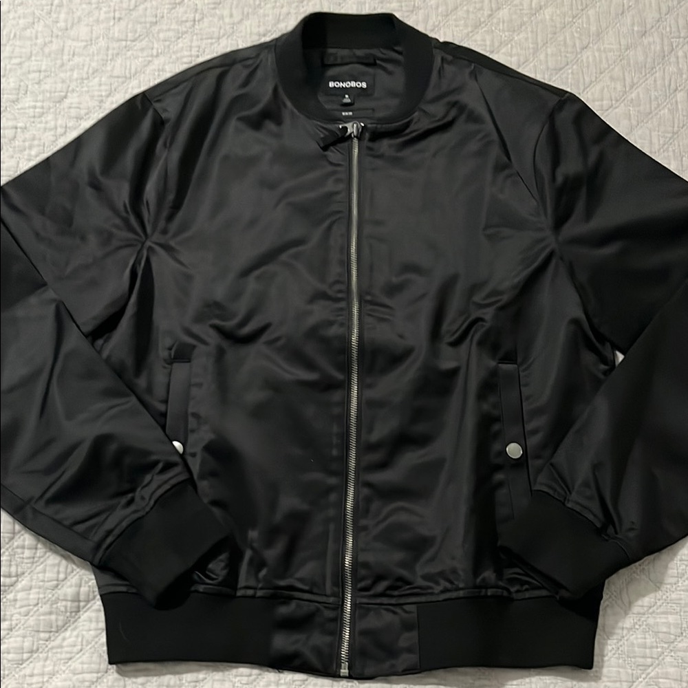Like NEW w/o tags Bonobos Black Bomber Jacket Modern Minimalist Design